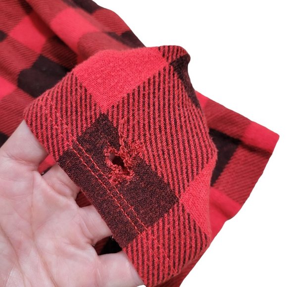 Cat & Jack Red Plaid Long Sleeve Drawstring Shirt Girls Size M 7/8 1089 - Picture 6 of 6